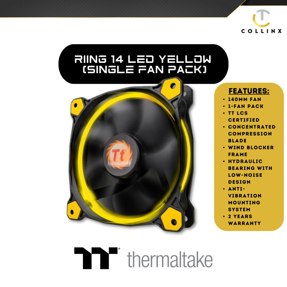 Thermaltake Riing 14 LED Yellow (Single-Fan Pack)