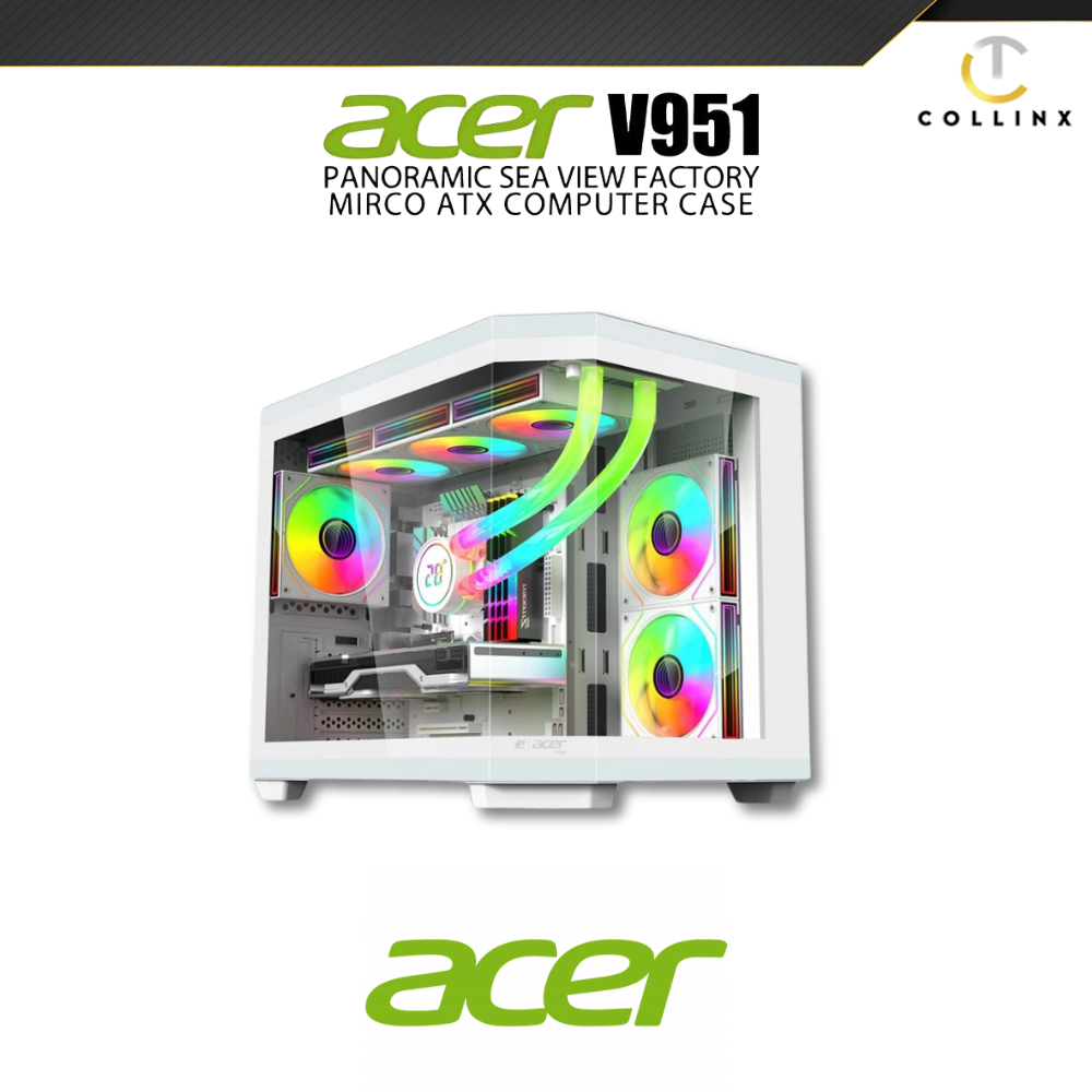 Acer V951 Micro ATX Black Desktop Chassis White