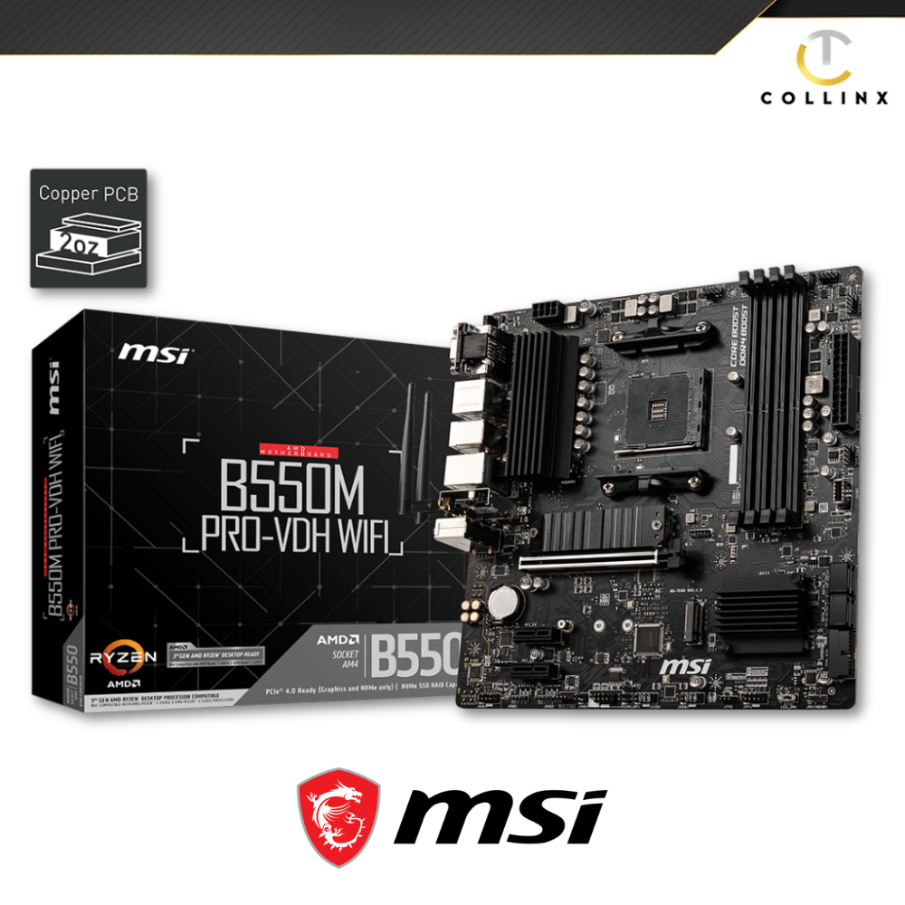MSI B550M PRO-VDH WIFI Motherboard - Image 2
