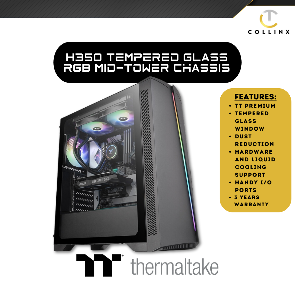 Thermaltake H350 Tempered Glass RGB Mid-Tower Chassis