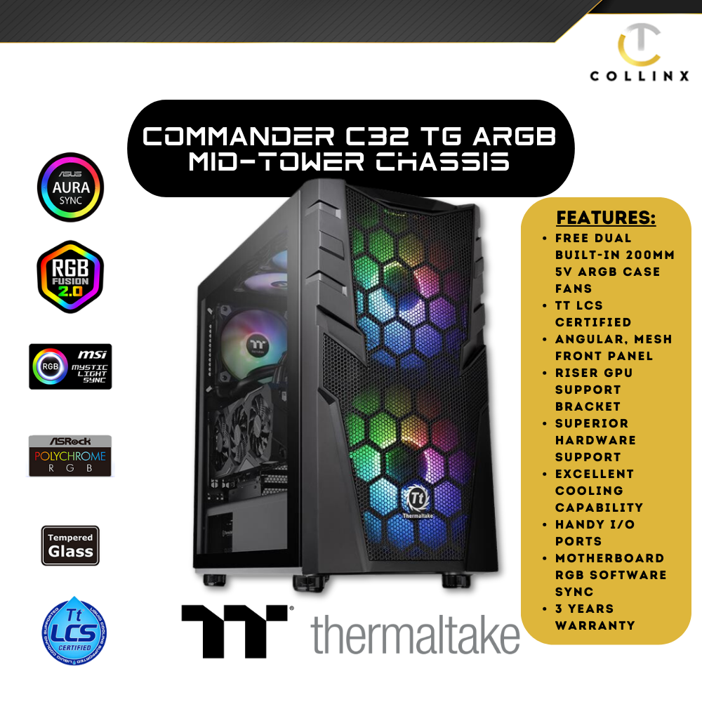 Thermaltake Commander C32 TG ARGB Mid-Tower Chassis
