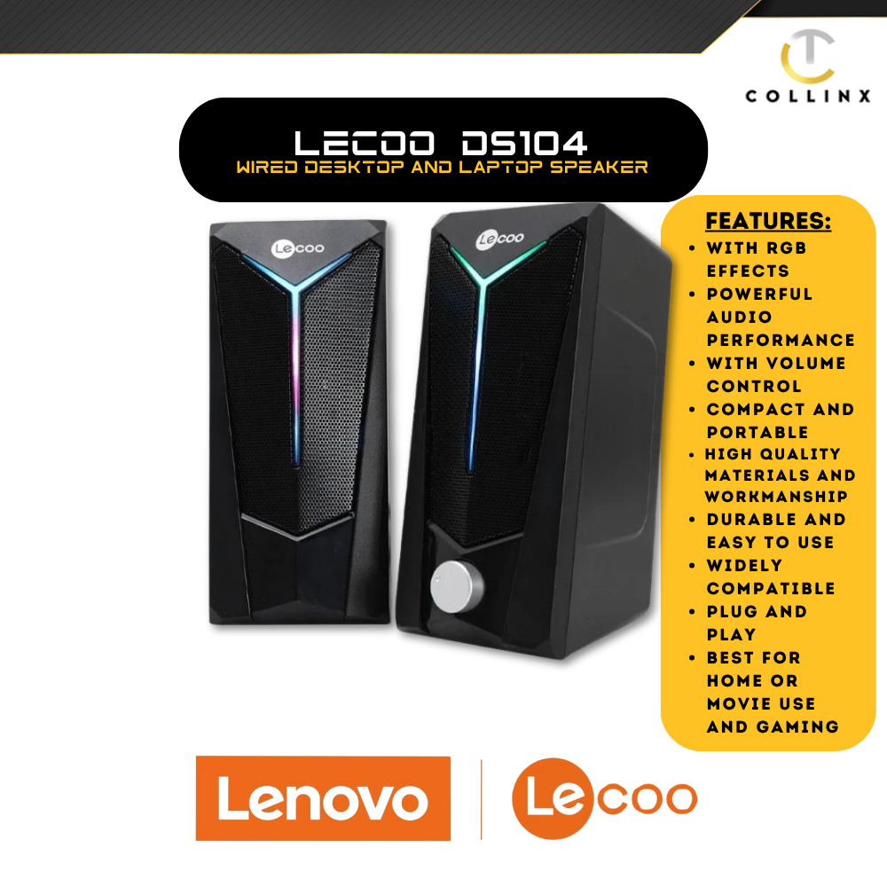 Lecoo DS104 RGB Wired Desktop Speaker