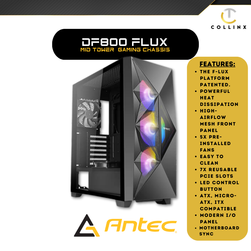 Antec DF800 Flux Mid Tower Gaming Chassis