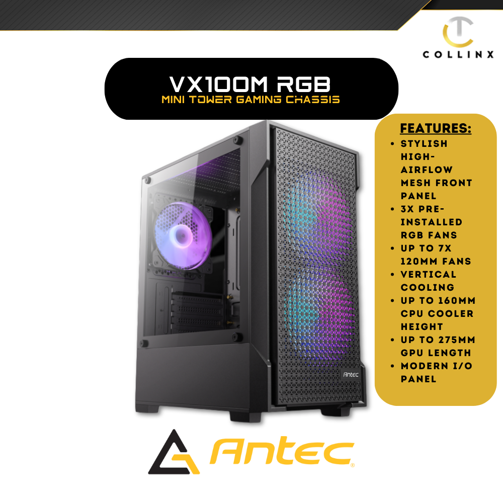 Antec VX100M Mini Tower Gaming Chassis