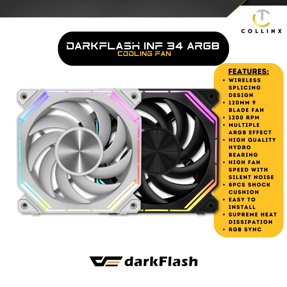 darkFlash INF34 ARGB Cooling Fan