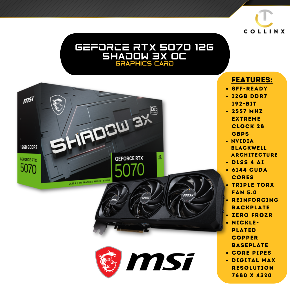 MSI GeForce RTX™ 5070 12G SHADOW 3X OC