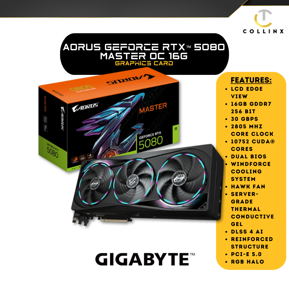 GIGABYTE AORUS GeForce RTX™ 5080 MASTER 16G