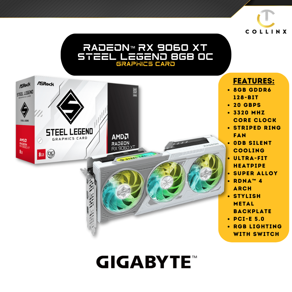 ASROCK Radeon™ RX 9060 XT Steel Legend 8GB OC
